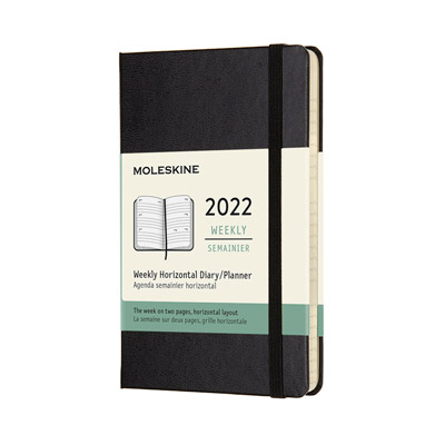 Moleskine 2022 12 Maanden Horizontaal Weekagenda Pocket Hardcover Black